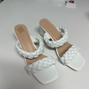 White Braided Women's heels